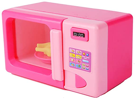 Shuohu Microwave Pretend Play Toy Kids Electric Food Boy Girl Gift - Pink