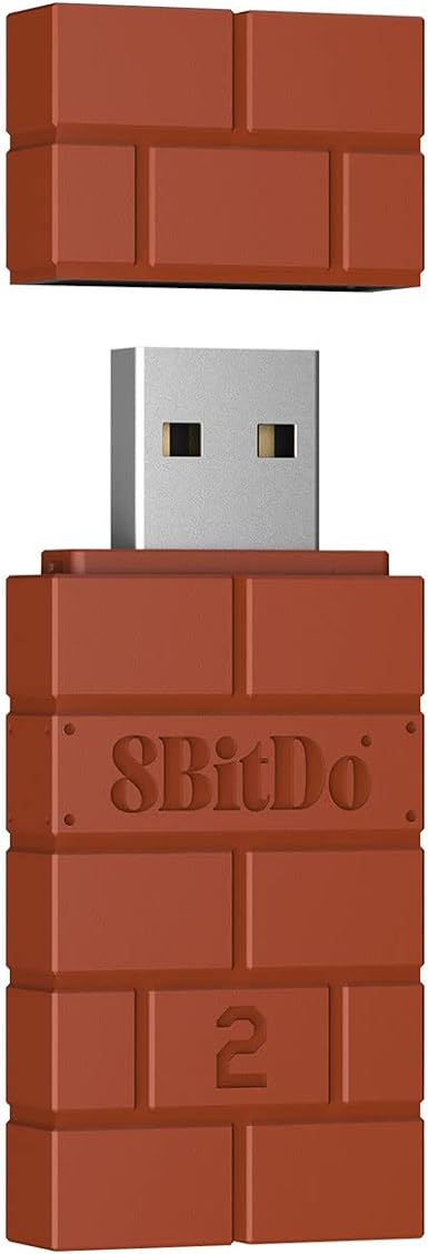 8Bitdo Wireless USB Adapter 2 for Switch, Windows, Mac & Raspberry Pi Compatible with Xbox Series X & S Controller, Xbox One Bluetooth Controller, Switch Pro and PS5 Controller