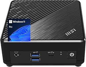 MSI Cubi B0A9 Mini Form Factor Business Desktop, Intel N200 Processor, 32GB RAM, 1TB SSD, Wi-Fi 5 and Bluetooth, Display Port, HDMI, RJ-45, USB 3.2 Gen 2, VESA Mount, Windows 11 Pro, Black