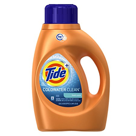 Tide Plus Coldwater Clean Fresh Scent HE Turbo Clean Liquid Laundry Detergent, 46 Ounce (24 Loads), 2 Count