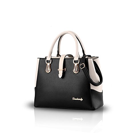 Nicole&Doris 2017 new black and white faishon style handbag casual shoulder bag cross-body work bag purse for ladies(Black)
