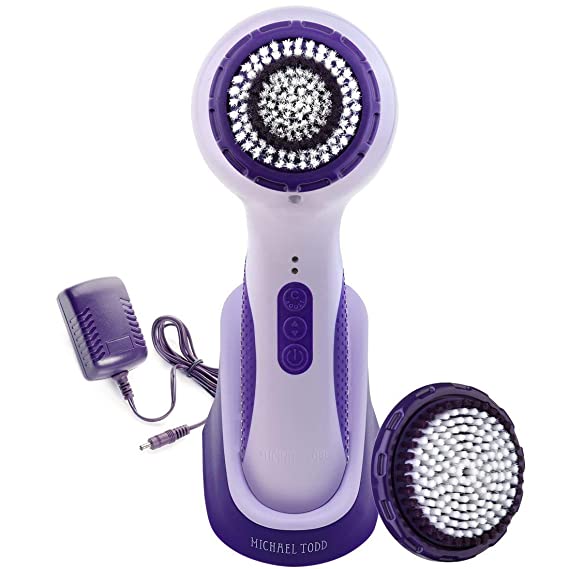 Michael Todd Soniclear Elite Antimicrobial Facial Cleansing Brush System, 6-Speed Sonic Powered Exfoliating Face Brush & Body Brush