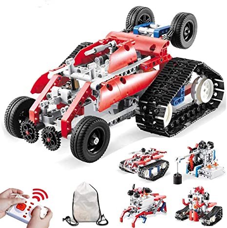 LiDiRC 16 in 1 STEM Toys Remote Control Building Block Robot Kit Best Creative Engineering Science Education Building Block Toy Kit, Best Gift for Boys and Girls