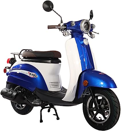 X-PRO 50cc Moped Gas Moped 50cc Moped Street Bike with 10" Wheels (Blue)