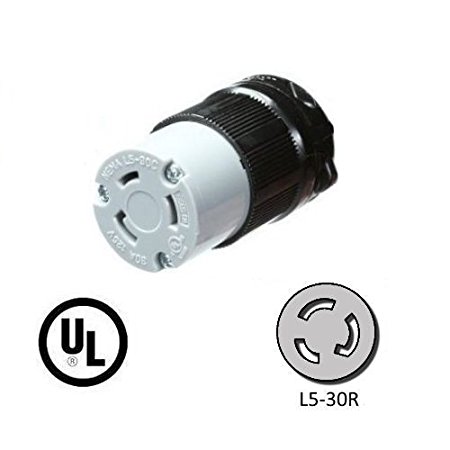 L5-30R Connector - NEMA L5-30 Locking Power Cord Connector, 30A, 125V