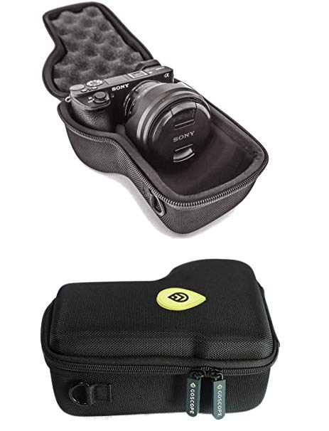 GoScope ALPHA GO CASE {MICBERGSMA EDITION} compact hardshell case compatible with SONY ALPHA a6000, a6300, a6500 Camera Body w/ Lens Sizes 10mm-105mm [WATER-RESISTANT NYLON] FITS CAMERA & LENS