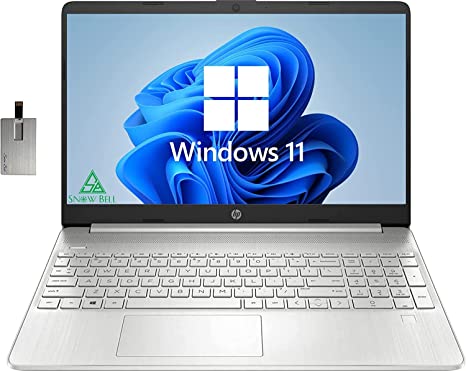 HP 2022 15.6" FHD Laptop, Intel Core i5-1135G7, 16GB RAM, 1TB PCIe SSD, Full-Size Keyboard, Fingerprint Reader, Iris Xe Graphics, HD Webcam, Win 11, Silver, 32GB Snow Bell USB Card