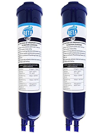 2-Pack Beta Water Filter Compatiable with Whirlpool 4396841 4396710 Pur Filter3 EDR3RXD1 Push Button Refrigerator Filter Replacement
