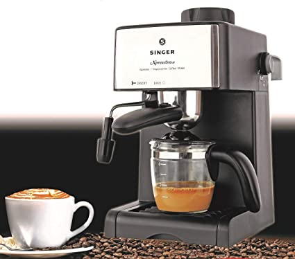 Singer Xpress Brew 800 Watts Coffee Maker Machine - 4 Cups Espresso/Coffee Capacity Carafe 16 x 21 x 30 cm (L x W x H)