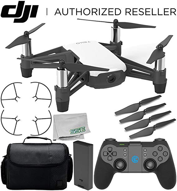 Ryze Tello Quadcopter Drone with HD Camera and VR - Powered by DJI Technology and Intel Processor with GameSir T1d Bluetooth Gaming Controller Starter Travel Bundle