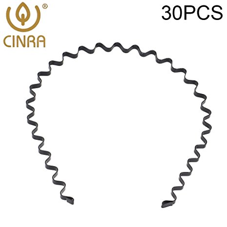CINRA 30PCS Fashion sports Men's Women's Hair Hoop Band Headband-color in Black