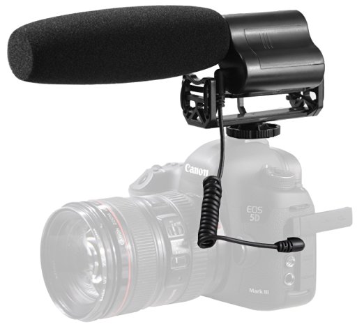 Sevenoak SK-CM200 Shotgun Video Condensor Microphone with Deadcat & Hard Case for DSLR Cameras and Camcorders