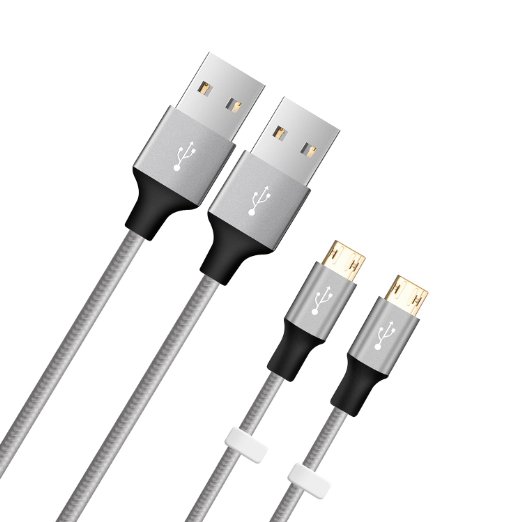 Reversible Micro USB Cables Omaker 2 Pack Premium Micro USB Cable High Speed USB 20 A Male to Micro B Sync and Charging Cable Cord with Reversible USB Port