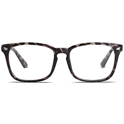 SOJOS Blue Light Blocking Glasses Square Eyeglasses Frame Anti Blue Ray Computer Game Glasses for Women Men Crazy Work SJ5028