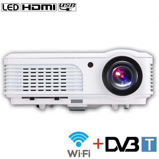 EUG Wifi LCD Projector HD 1080p Support Built-in Android DVB-T1 LED Home Cinema Projectors 1280720 2800 Lumen HDMI USB VGA for TV Sports Show Laptop iPad iPhone PS4
