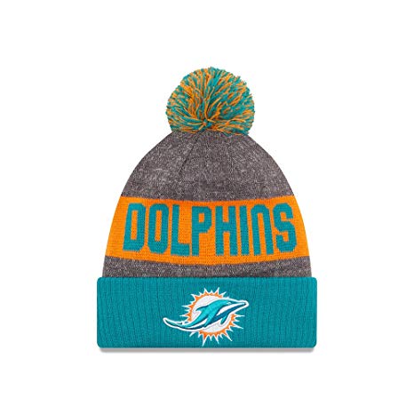 Miami Dolphins New Era 2016 NFL Sideline On Field Sport Knit Hat - Aqua Cuff