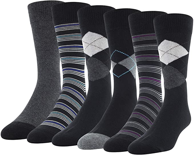 Gildan Men's Fashion Dress Crew Socks