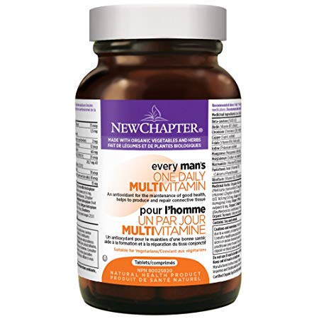 New Chapter Every Man's One Daily, Men's Multivitamin Fermented with Probiotics   Selenium   B Vitamins   Vitamin D3   Organic Non-GMO Ingredients - 48 ct