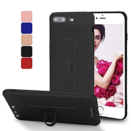 Cases for iPhone 8 plus,iPhone 7 plus Phone Cases with Ring Holder Soft TPU Cover Ultra Slim Breathable Mesh Cases for iPhone 8 / iPhone 7