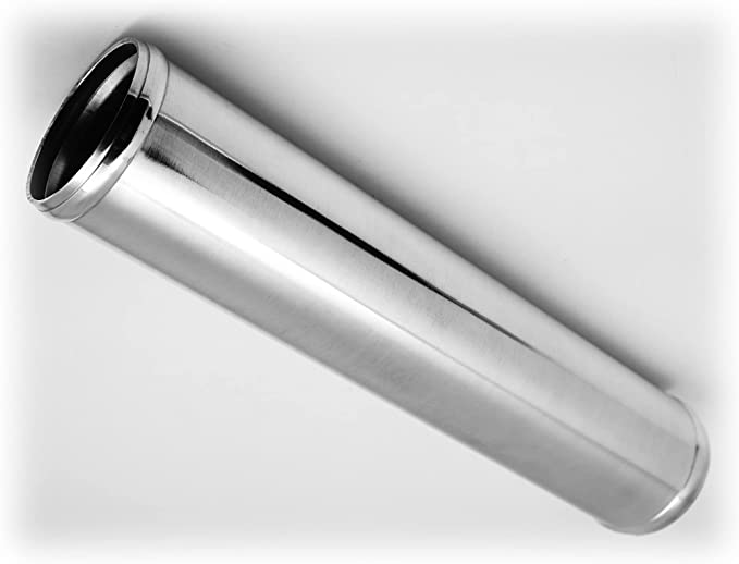 Autobahn88 Alloy Pipe, Glossy Polished, Mandrel Bend Elbow, Straight, OD 2.5" (64mm), L 12" (300mm), for Direct Replacement of Engine Bay Pipes