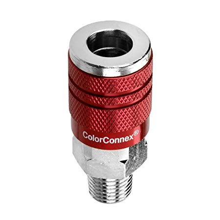 ColorConnex Coupler, Industrial Type D, 1/4 in. MNPT, Red - A73420D