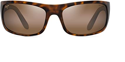 Maui Jim Peahi Polarized Matte Black Wrap Frame Sunglasses