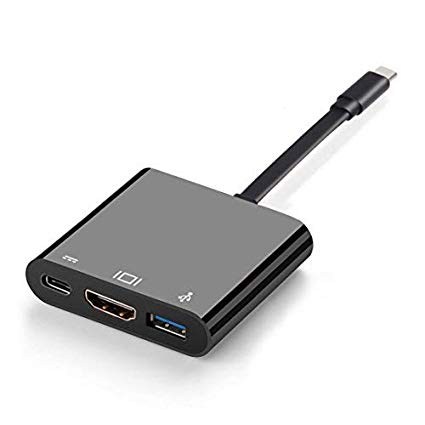 Vidgoo USB-C to HDMI Adapter USB 3.1 Type-C to PD   HDMI   USB 3.0 Adapter Converter 3 in 1 Type C Multiport Hub for Nintendo Switch/Apple MacBook/Galaxy Note 8 / HP ENVY13 / PC/HDTV/Projector