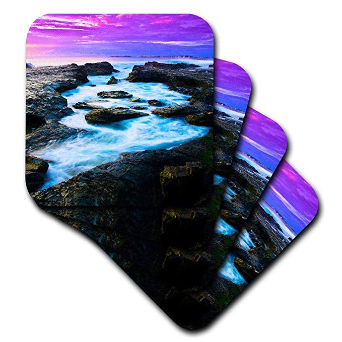 3dRose CST_184670_1 Stunning Ocean Photography with High Definition Digital Enhancement Soft Coasters, Set of 4