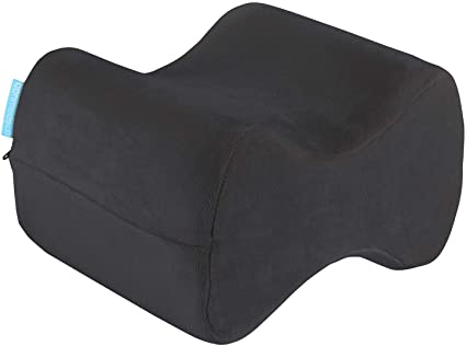 bonmedico Knee Pillow Knee Support - Home Office Side Sleeper Pillow for Between Legs When Sleeping, Soft Memory Foam Made for Sciatica Pain Relief and Back Pain Relief, Black