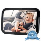 KiddiGo Baby Rear Facing Back Seat Car Mirror Extra-Large Wide Convex-Mirror