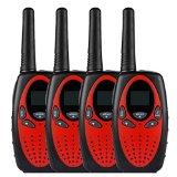 FLOUREON Handheld 22-Channel FRSGMRS Two Way Radios 3000M Range Walkie Talkies for Outdoor Adventures 4 Packs -Red