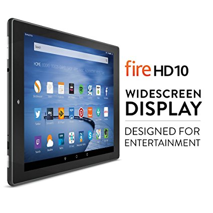 Certified Refurbished Fire HD 10, 10.1'' HD Display, Wi-Fi, 16 GB (Black) - Includes Special Offers