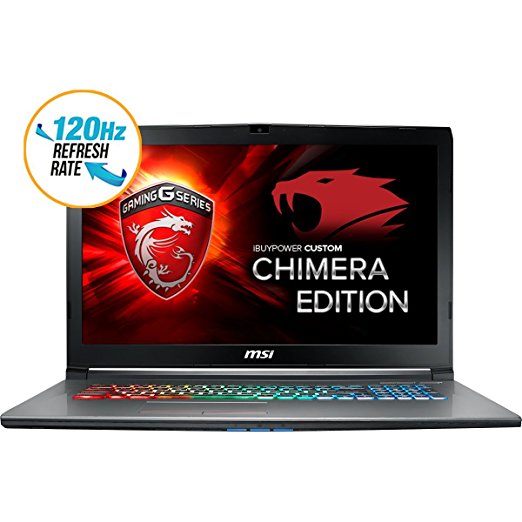 MSI GF72VR Thin & Light Gaming Laptop (17.3" Full HD 120Hz 5ms, Intel i7-7700HQ, NVIDIA GTX 1060 6GB, 16GB RAM, 256GB M.2 NVMe   1TB SSHD, Windows 10 Home) VR Ready Notebook Computer w/ Clean Windows