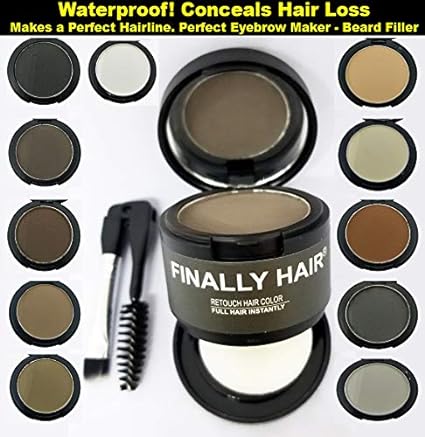 Finally Hair Waterproof Dab-on Hair Loss Concealer, Hairline Creator, Eye Brow Enhancer, and Beard Filler. - WATCH THE VIDEO - For thicker hair use it first then apply our hair fibers. (Dark Grey)
