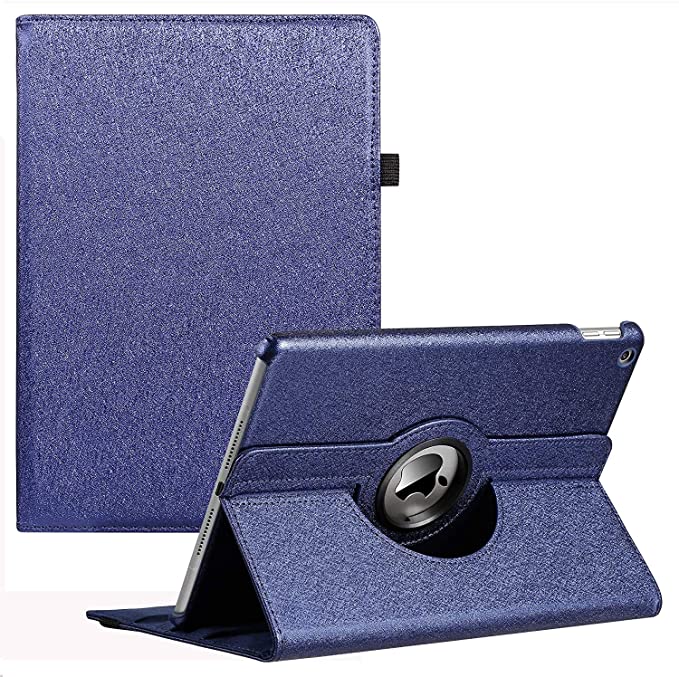 iPad Case Fit 2018/2017 iPad 9.7 6th/5th Generation - 360 Degree Rotating iPad Air Case Cover with Auto Wake/Sleep Compatible with Apple iPad 9.7 Inch 2018/2017 (Navy)