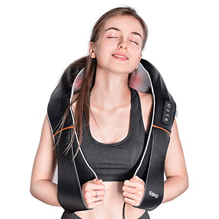 RENPHO Electric Shiatsu Neck and Back Massager with Heat, Deep Tissue 3D Kneading Massage Pillow for Pain Relief on Shoulder Leg Calf Foot Full Body Muscles - Corded Vibration