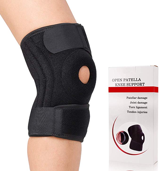 Hinged Knee Brace- Open Patella Knee Support with Adjustable Compression Stabilizer for Swollen ACL, Tendon, Ligament, Meniscus Injuries, Ligament, Sports Activities