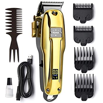 OriHea Hair Clippers for Men, Professional Barber Clippers Cordless Beard Trimmer Grooming Kit with LED Display, Rechargeable 2200mAh Battery for 6H Working, Upgraded Motor Powerful and Quiet