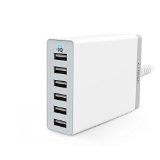 Anker PowerPort 6 60W 6-Port USB Charging Hub Multi-Port USB Charger for Apple iPhone 6  6 Plus iPad Air 2  mini 3 Samsung Galaxy S6  S6 Edge and More