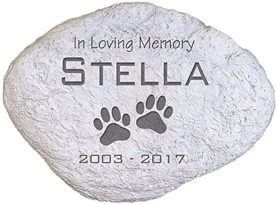 GiftsForYouNow Engraved Pet Memorial Garden Stone, 11" W, Durable, Waterproof, Indoor/Outdoor