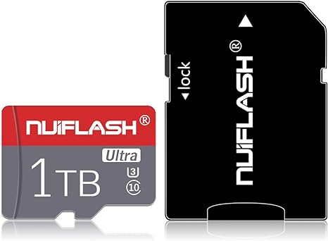 1TB Micro SD Card with Adapter Memory Card 1TB (Class 10 High Speed) for Smartphone,Computer,Game Console, Dash Cam