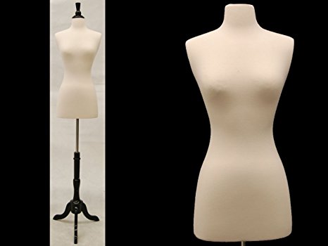 Roxy Display New White Female Dress Form Body Form with Base and Necktop Size 2-4 34" 22" 34" (BS-02BKX, WHITE)