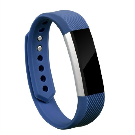 Fitbit Alta Bands, Wearlizer Silicone Smart Watch Replacement Strap Bracelet for Fitbit Alta - Navy Blue Small