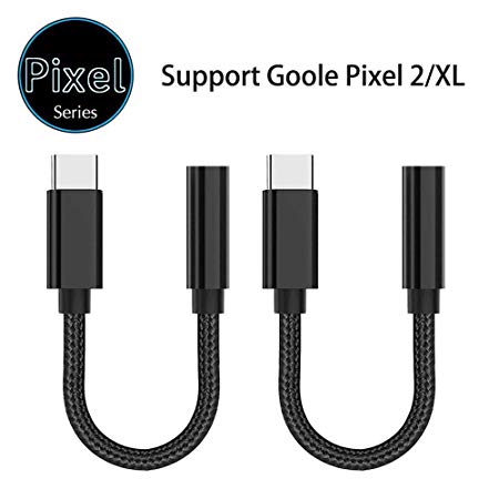 KUPOISHE USB C Headphone Jack Adapter. Type C to 3.5mm Female Aux Audio Cable for Google Pixel 2 XL, Samsung, Essential, Huawei, Moto, OnePlus, HTC, Xiaomi etc.