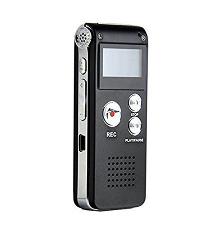 KLAREN Professional Multifunctional Rechargeable 8G 8GB 650HR Digital Audio Voice Recorder Dictaphone MP3 Player with 3D Sound (Black)