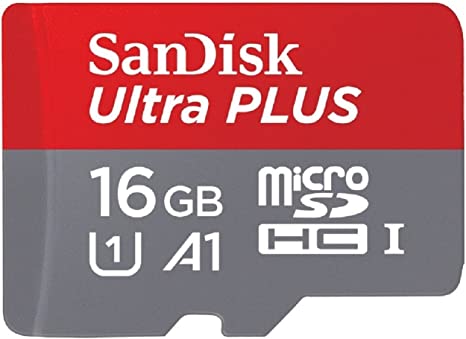 SanDisk Ultra Plus 16GB MicroSDHC UHS-I Memory Card with Adapter