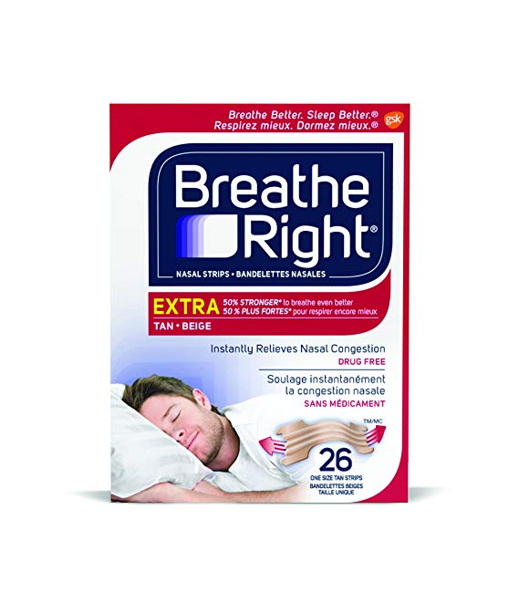 Breathe Right Nasal Strips Extra Tan, 26 Count