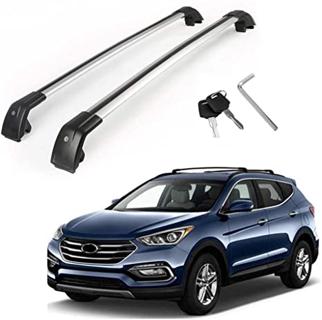 MotorFansClub Roof Rack Cross Bars Fit for Compatible with Hyundai Santa Fe 2013 2014 2015 2016 2017 2018 Crossbars Baggage Luggage Cargo Top Roof Rail