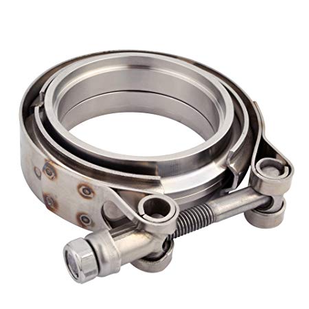 EVIL ENERGY 2.25 Inch Stainless Steel Exhaust V Band Clamp Male Female Flange