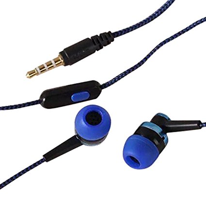 Corded earphones,ZIYUO Super Bass Stereo In-Ear headphones wired running Sports Headset Earbuds 3.5mm jack(Blue)